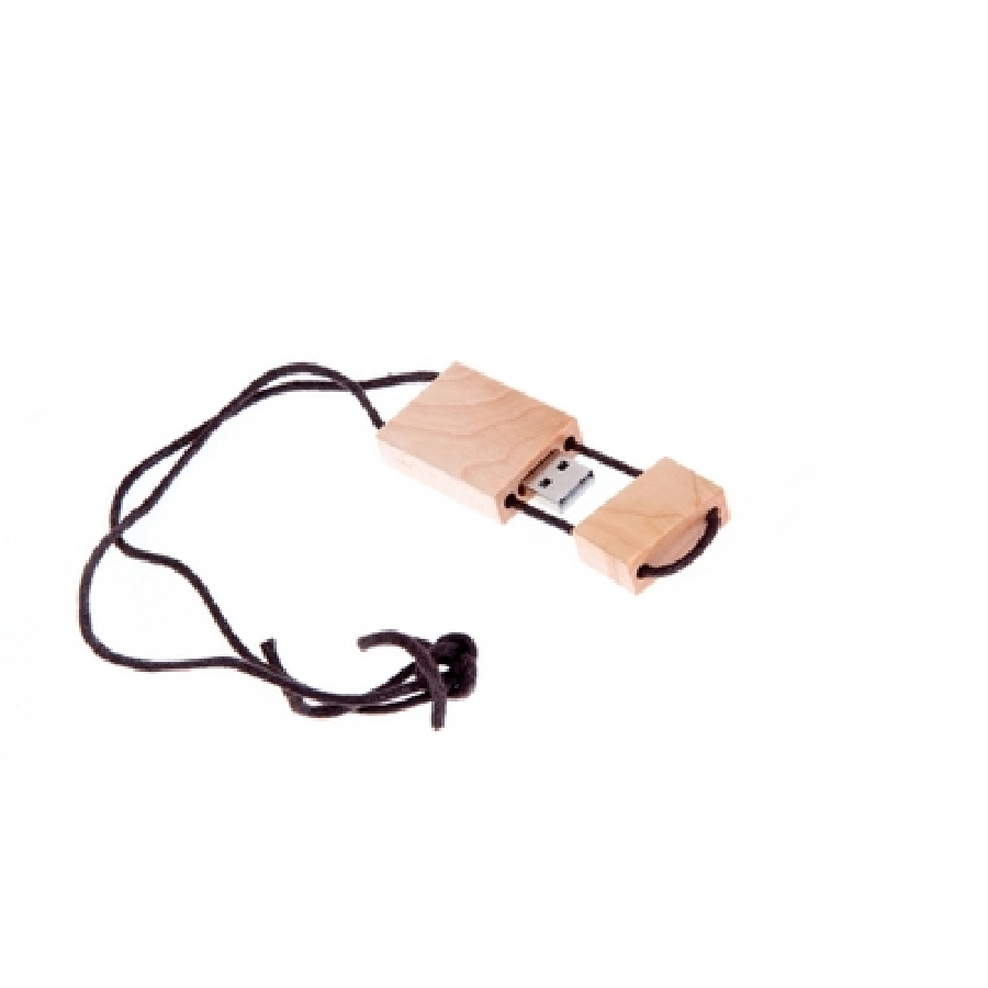 Pamięć USB ze sznurkiem, drewniana obudowa, dostępne pojemności 1-16 GB V3094-17 drewno