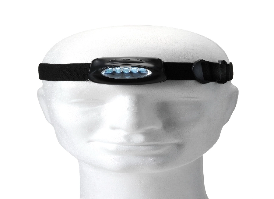 Latarka na głowę 5 LED V5528-03 czarny