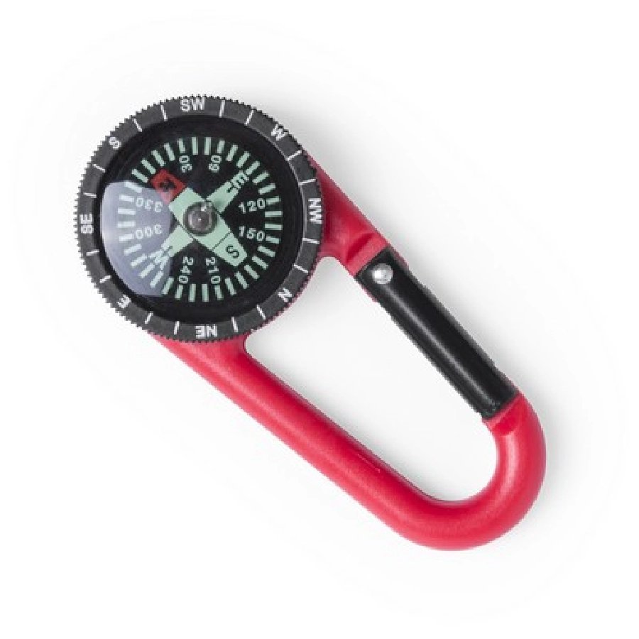 Kompas z karabińczykiem V8682-05 czerwony
