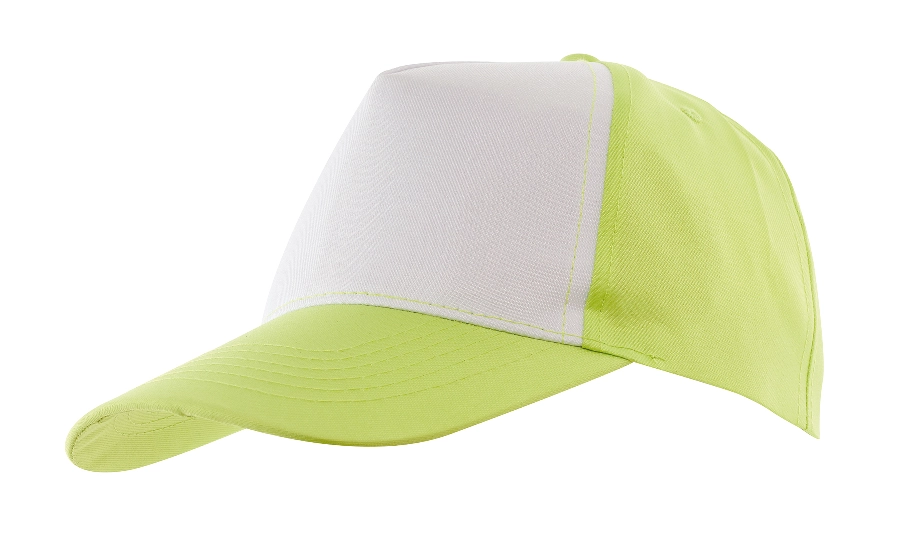5 segmentowa czapka SHINY, biały, zielony 56-0701802 zielony
