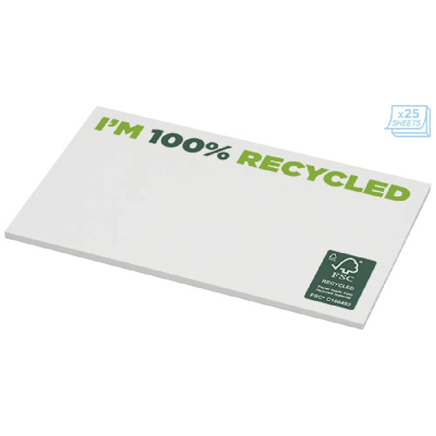 Karteczki samoprzylepne z recyklingu o wymiarach 127 x 75 mm Sticky-Mate® PFC-21288011