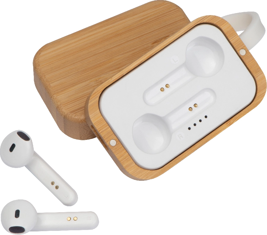 Słuchawki bezprzewodowe w bambusowym pudełku GM-32579-13