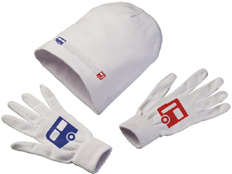 Czapka z rękawiczkami GM-73536-06 biały
