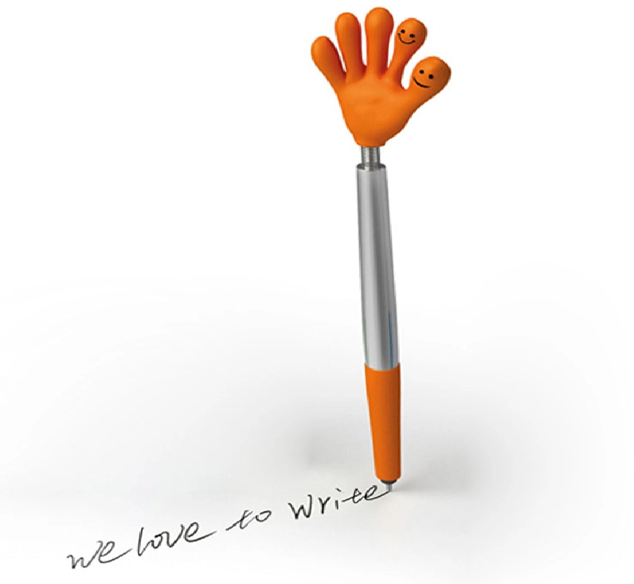 Długopis plastikowy CrisMa Smile Hand GM-13415-10 pomarańczowy