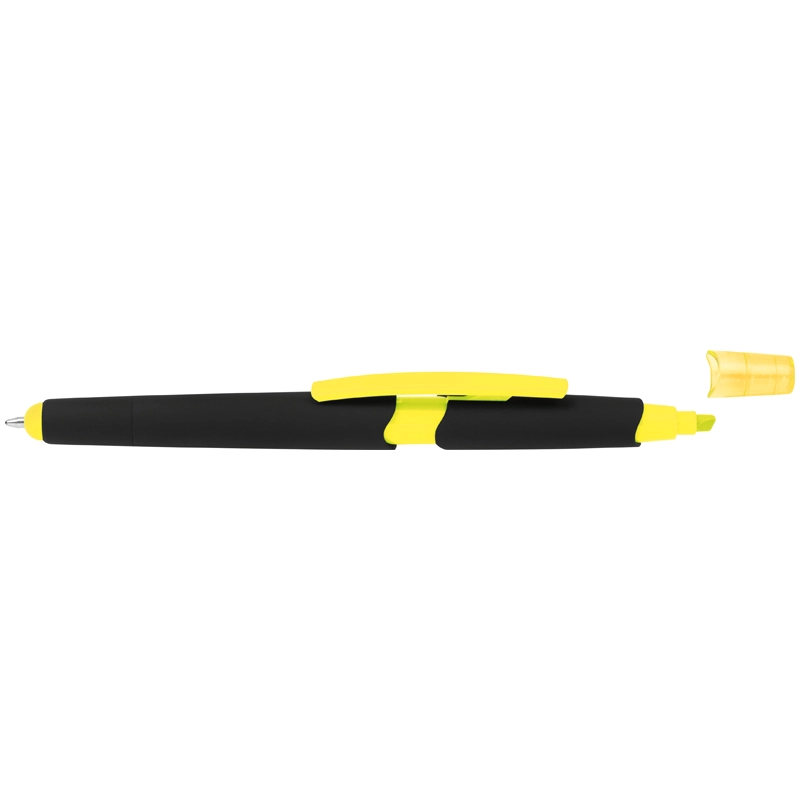 Długopis plastikowy do ekranów dotykowych z zakreślaczem GM-10965-08 żółty