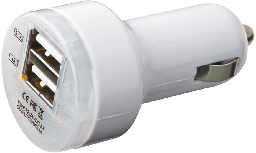 Ładowarka samochodowa USB GM-23327-06 biały