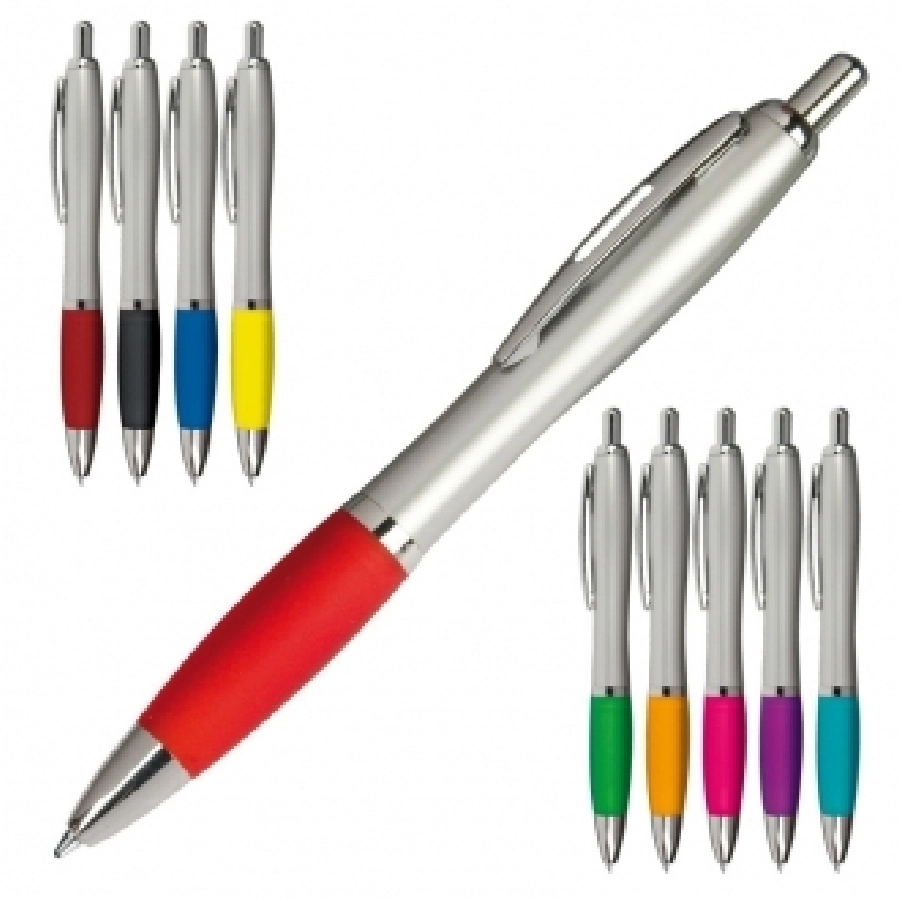 Długopis plastikowy, gumowany GM-11681-08 żółty