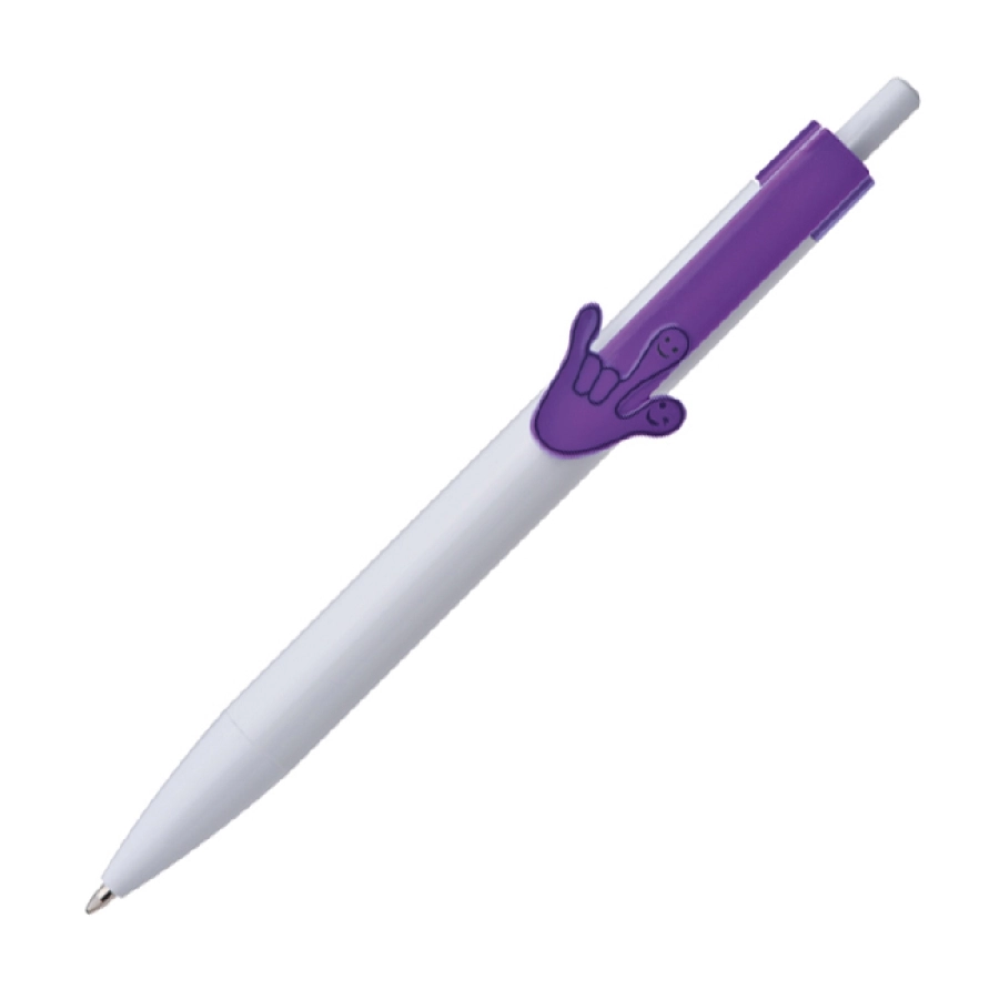 Długopis plastikowy CrisMa Smile Hand GM-14445-12 fioletowy