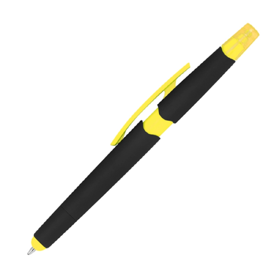 Długopis plastikowy do ekranów dotykowych z zakreślaczem GM-10965-08 żółty