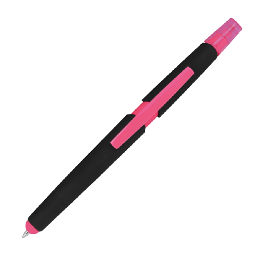 Długopis plastikowy do ekranów dotykowych z zakreślaczem GM-10965-11 różowy