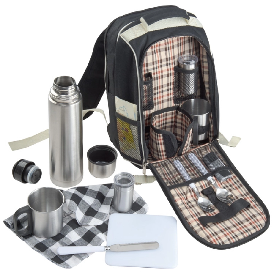 Plecak piknikowy z torbą chłodzącą, na 2 osoby GM-66605-03 czarny