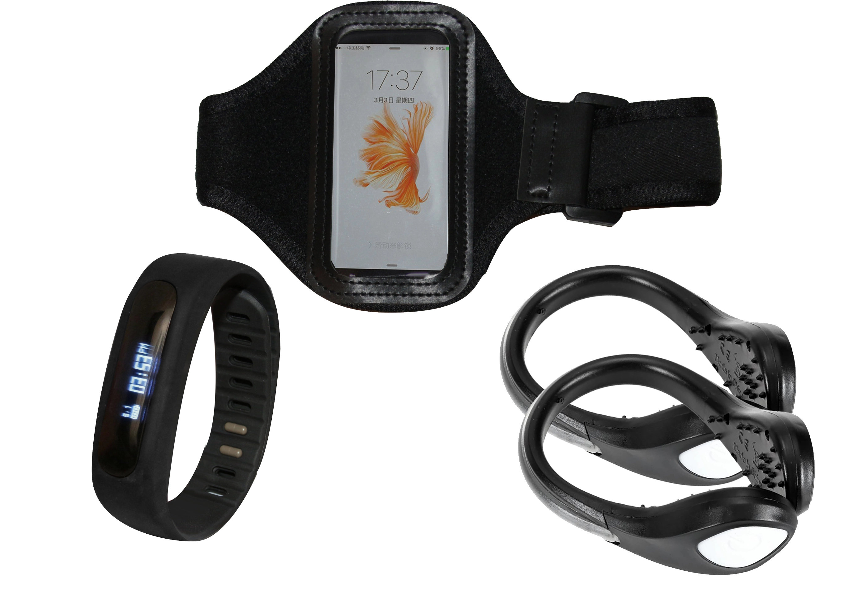 Zestaw  smart  bracelet,  opaska  na  telefon,  opaski LED GM-POLAM325-03 czarny