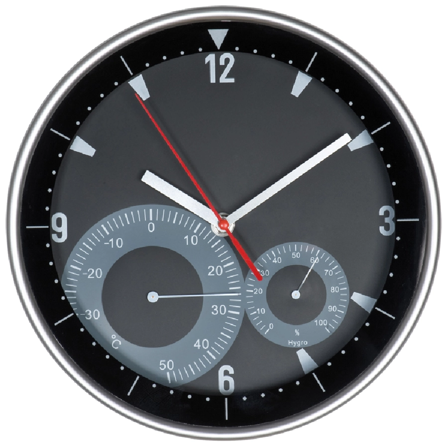 Zegar ścienny plastikowy GM-41223-03 czarny