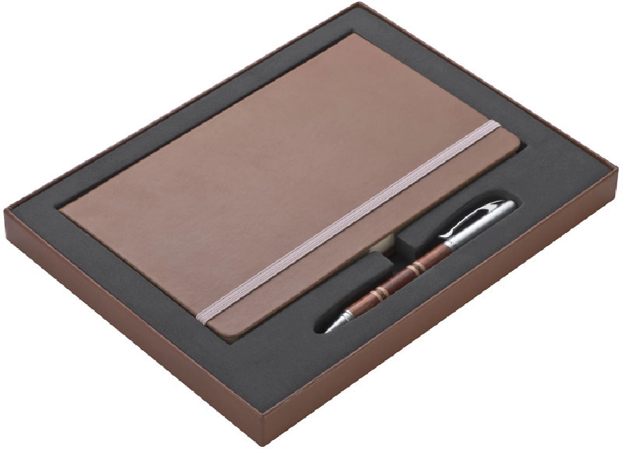 Zestaw notatnik i długopis Mark Twain GM-22872-01 brązowy