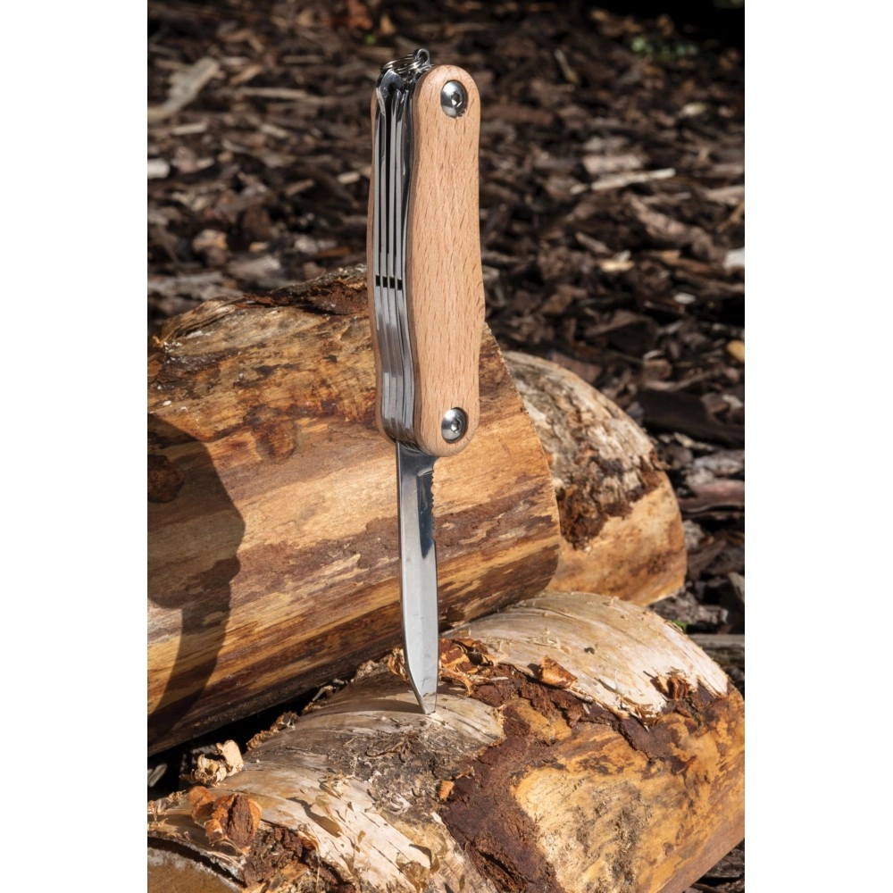 Nóż wielofunkcyjny, scyzoryk, 9 el. P221-389 brązowy