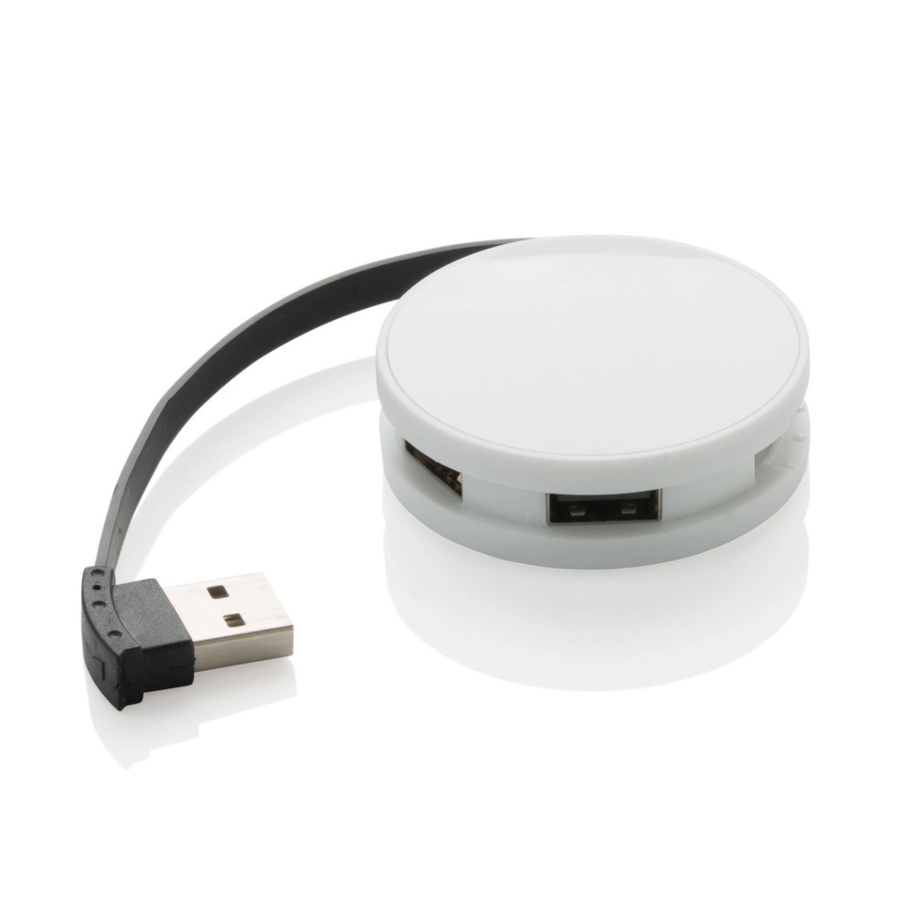 Hub USB 2.0, zintegrowany kabel P308-113 biały