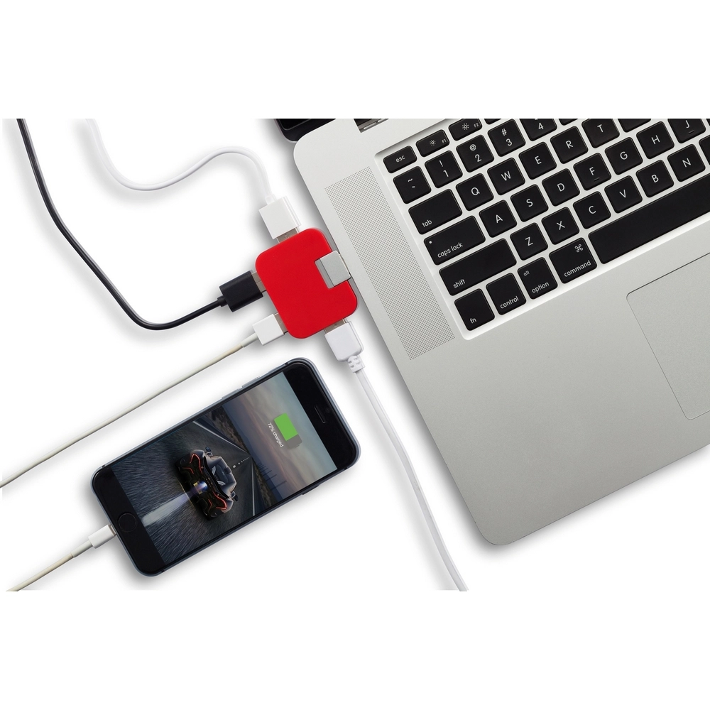 Podróżny hub USB P308-754 czerwony