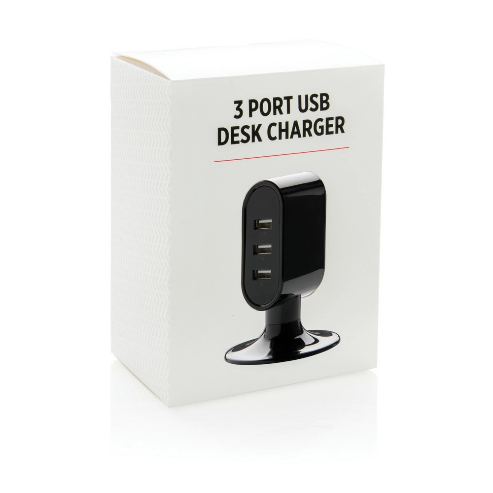 Ładowarka na biurko z 3 portami USB P308-881 czarny