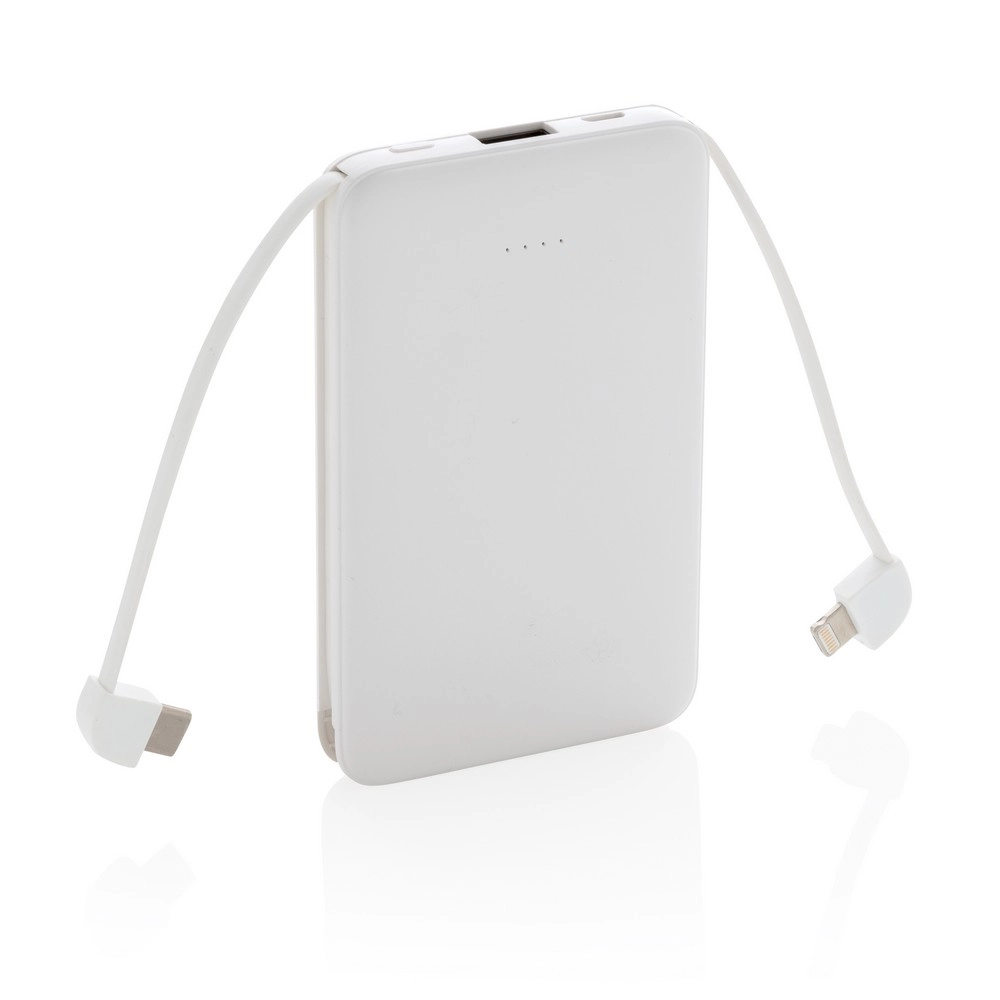 Power bank 5000 mAh, zintegrowany kabel 3 w 1 P322-083 czarny