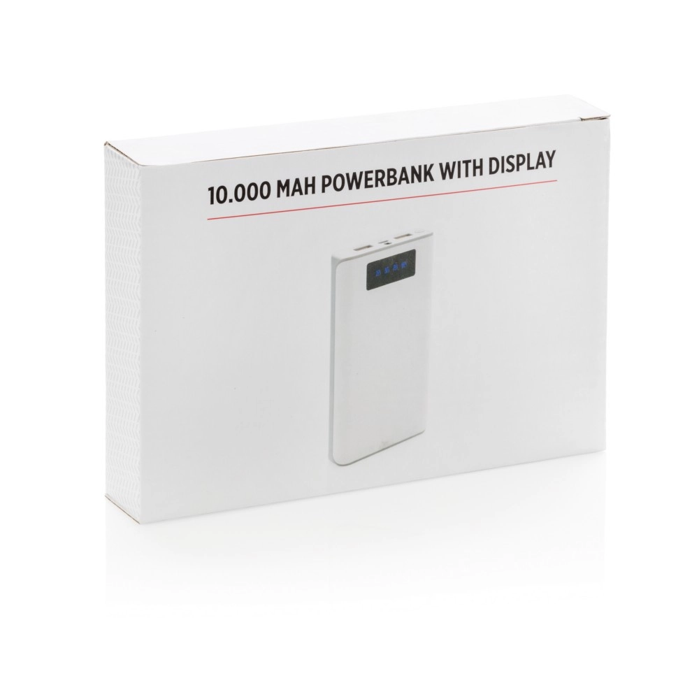 Power bank 10000 mAh z wyświetlaczem P324-363 biały