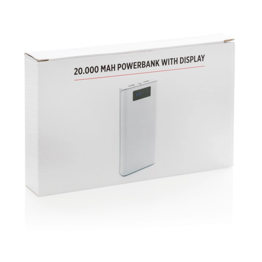 Power bank 20000 mAh z wyświetlaczem P324-373 biały