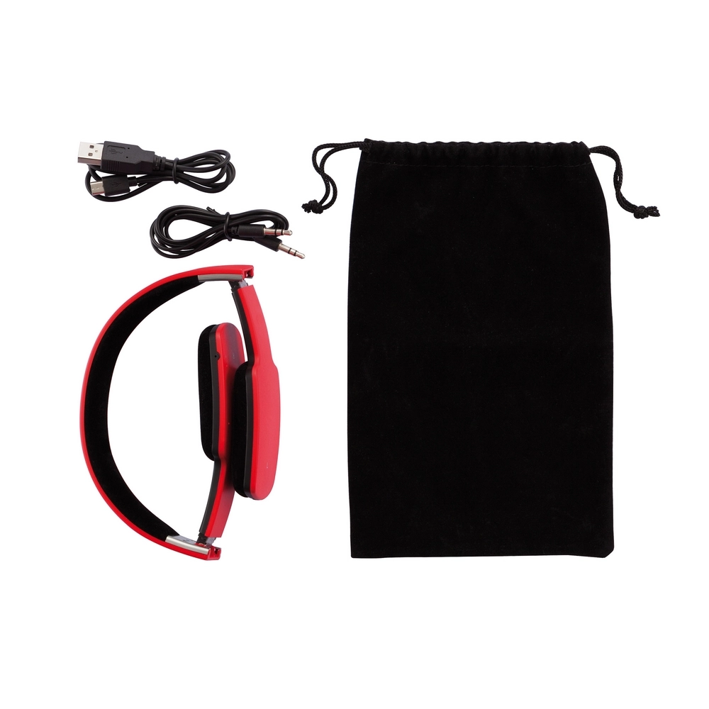 Bezprzewodowe słuchawki nauszne, składane P326-624 czerwony