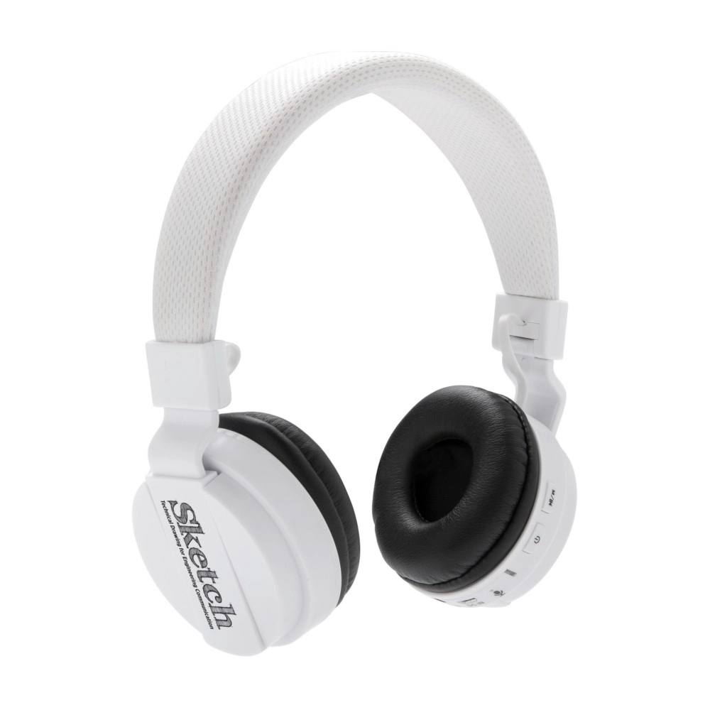 Bezprzewodowe słuchawki nauszne, składane P326-703 biały