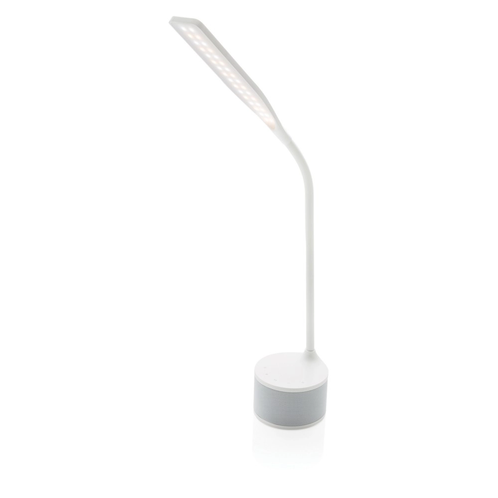 Lampka 32 LED, głośnik bezprzewodowy 2,5W, ładowarka USB P326-713 biały