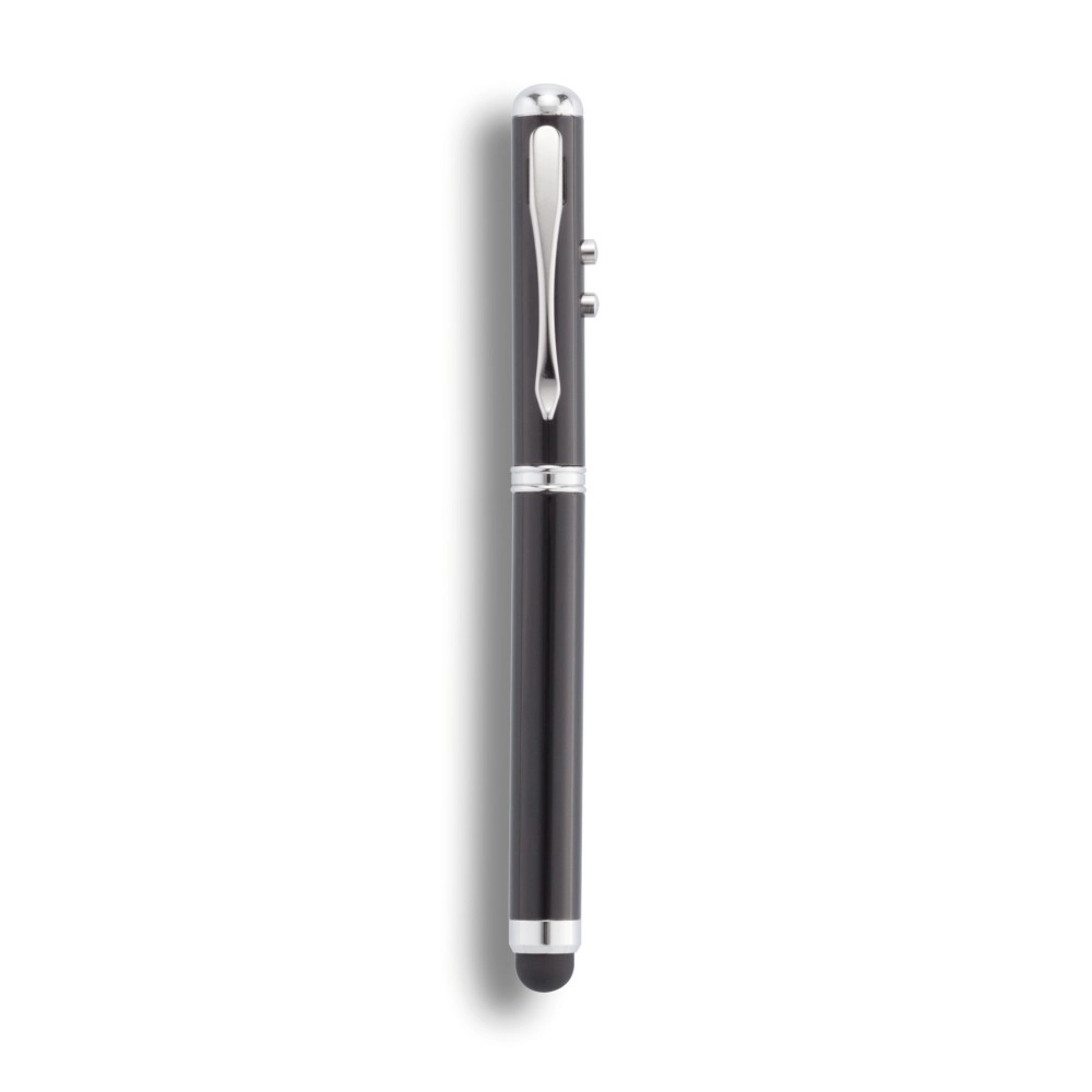 Długopis 4 w 1, touch pen, wskaźnik laserowy, latarka P327-101 czarny