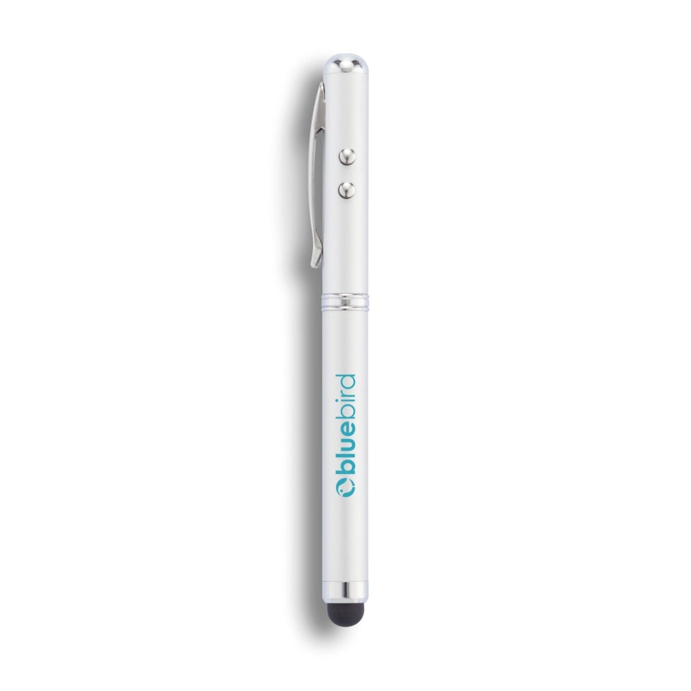 Długopis 4 w 1, touch pen, wskaźnik laserowy, latarka P327-102 srebrny
