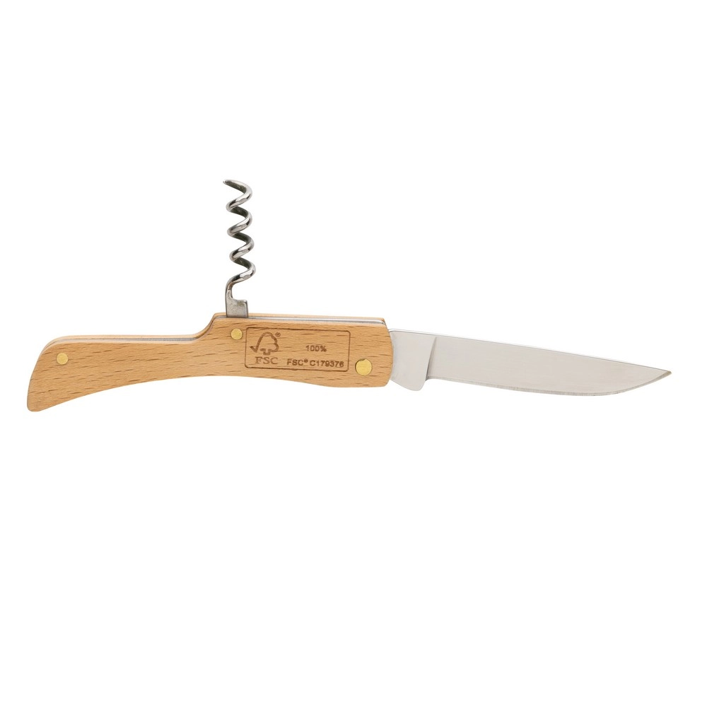 Drewniany, wielofunkcyjny nóż składany, scyzoryk P414-019