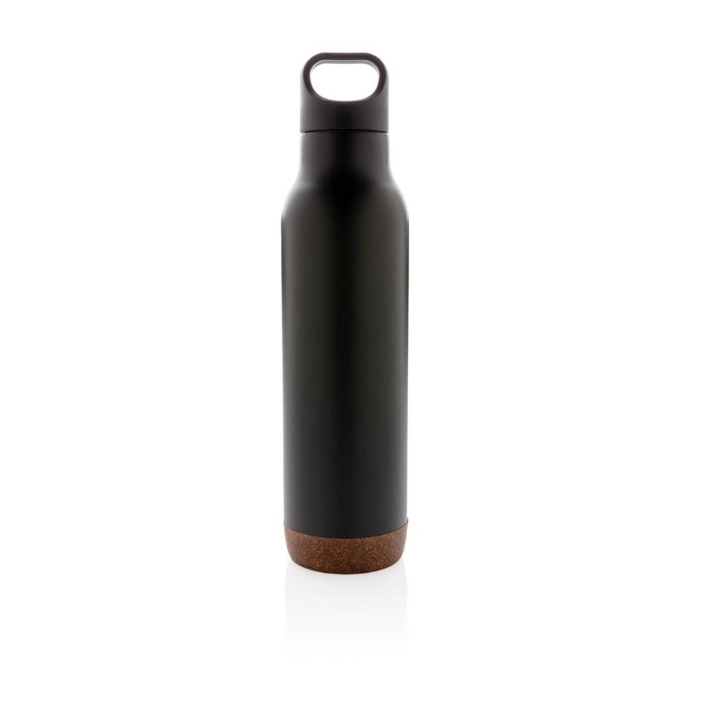 Butelka termiczna 600 ml z korkowym elementem P433-281 czarny