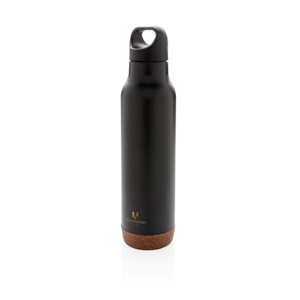 Butelka termiczna 600 ml z korkowym elementem P433-281 czarny