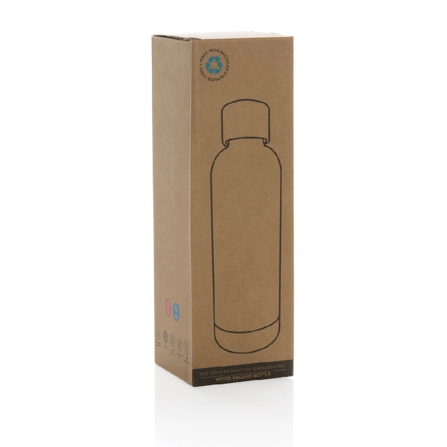 Butelka termiczna 500 ml Wood, stal nierdzewna z recyklingu P435-531