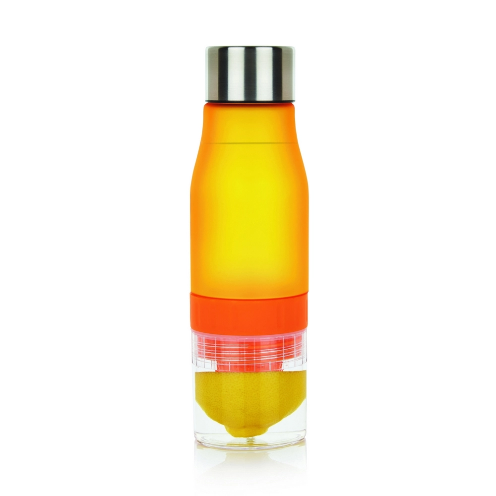 Butelka 650 ml z wyciskarką do cytrusów P436-088 pomarańczowy