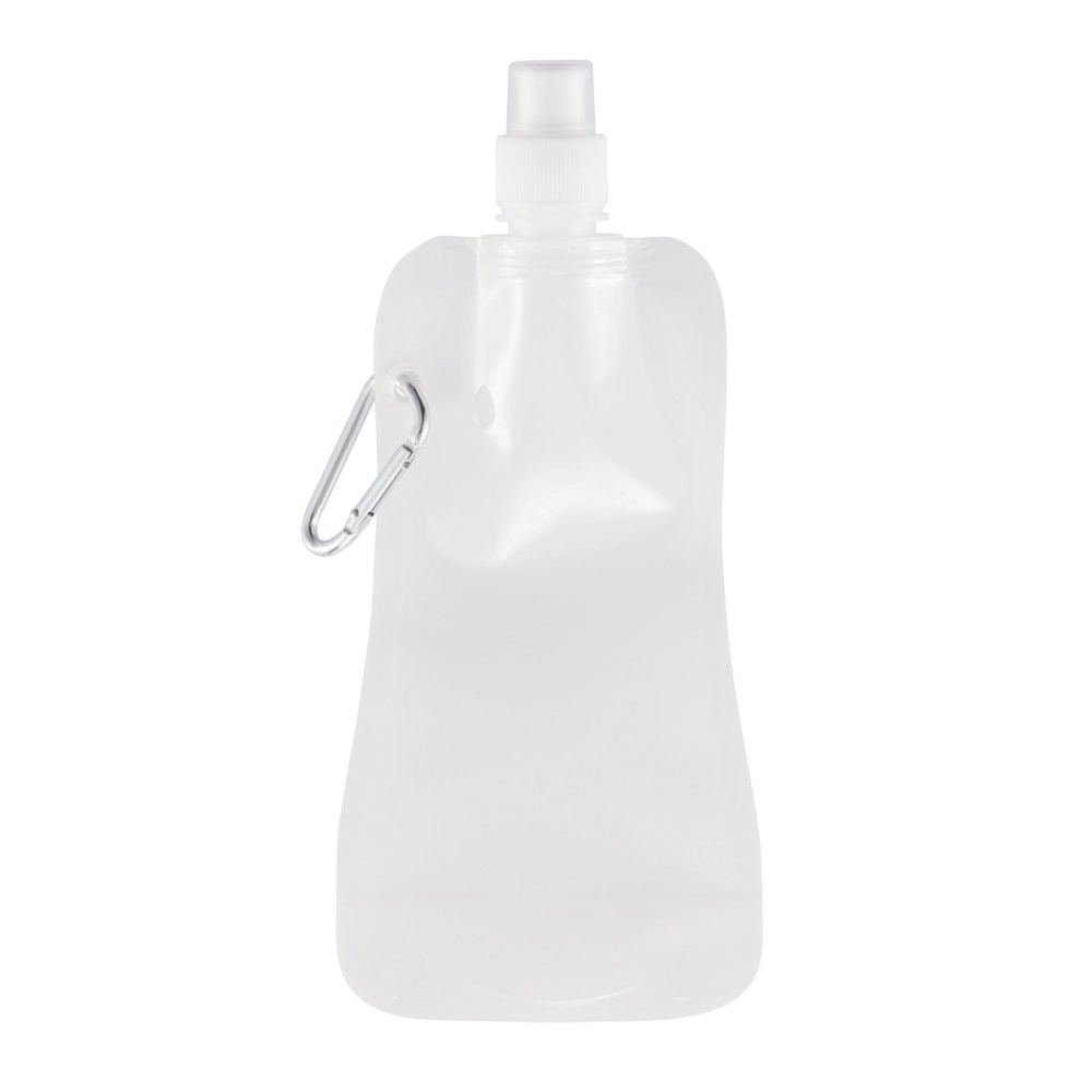 Składana butelka sportowa 400 ml z karabińczykiem P436-203 biały