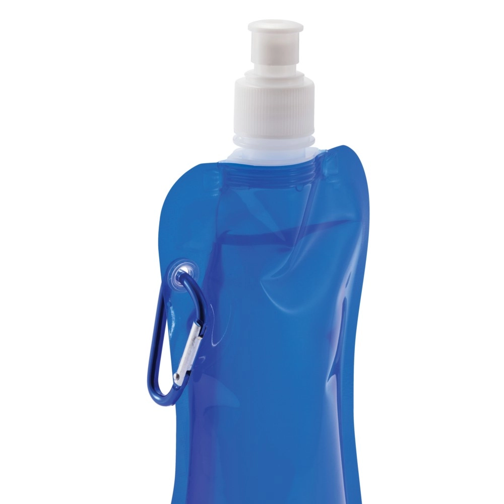 Składana butelka sportowa 400 ml z karabińczykiem P436-205 niebieski