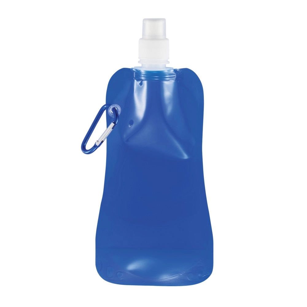 Składana butelka sportowa 400 ml z karabińczykiem P436-205 niebieski