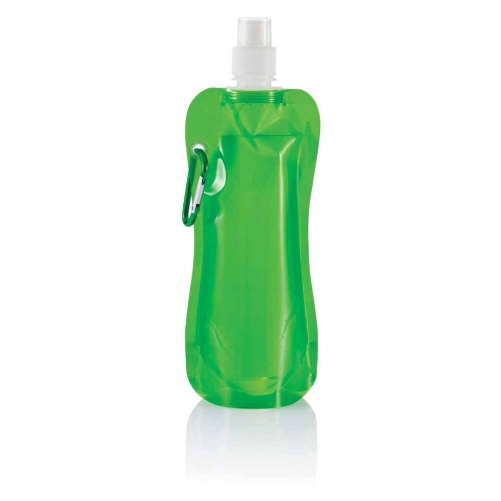Składana butelka sportowa 400 ml z karabińczykiem P436-207 zielony