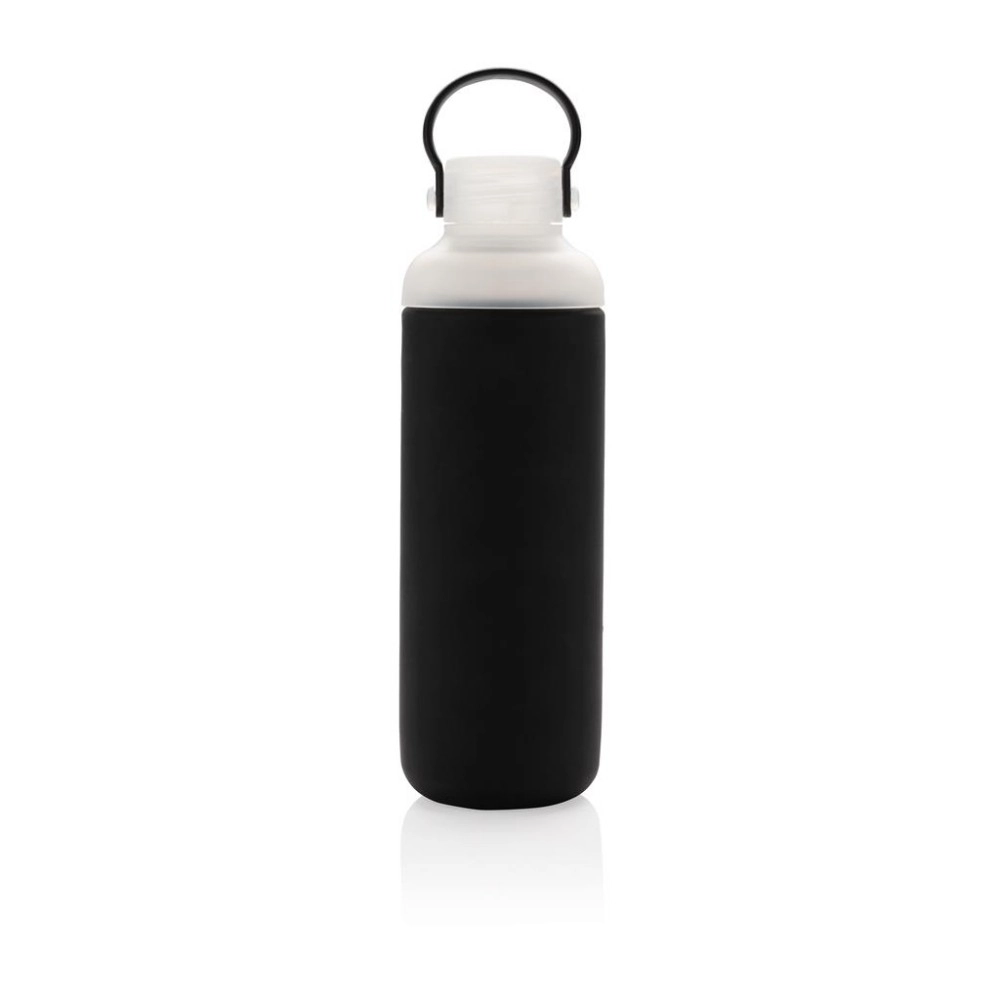 Szklana butelka 500 ml w pokrowcu P436-651 czarny