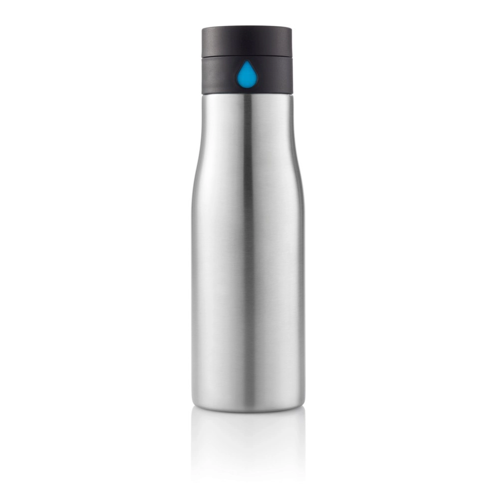 Butelka sportowa 650 ml Aqua, monitorująca ilość wypitej wody P436-882 szary