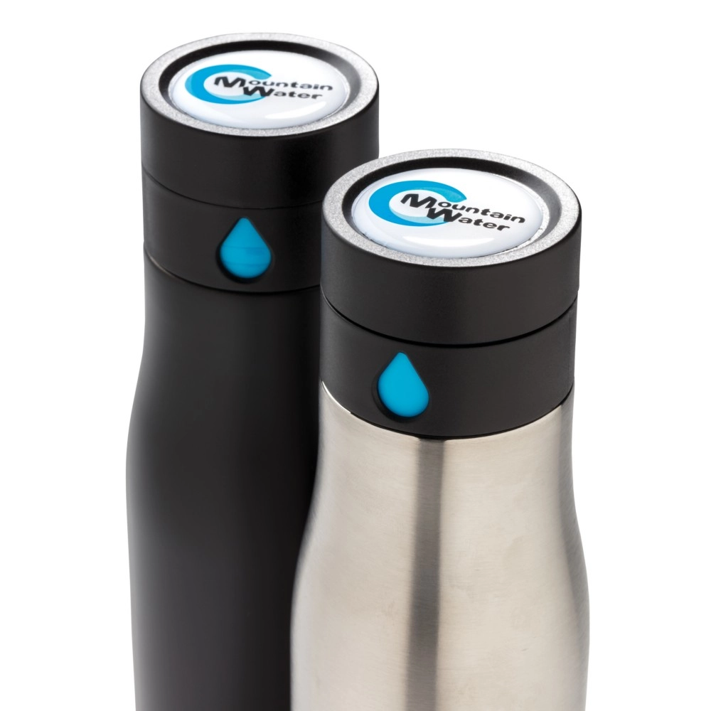 Butelka sportowa 650 ml Aqua, monitorująca ilość wypitej wody P436-882 szary