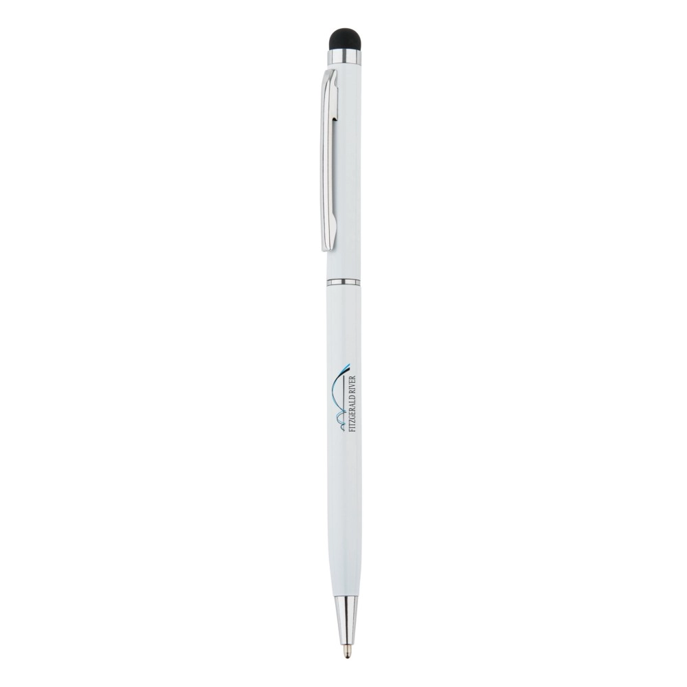 Cienki długopis, touch pen P610-623 biały