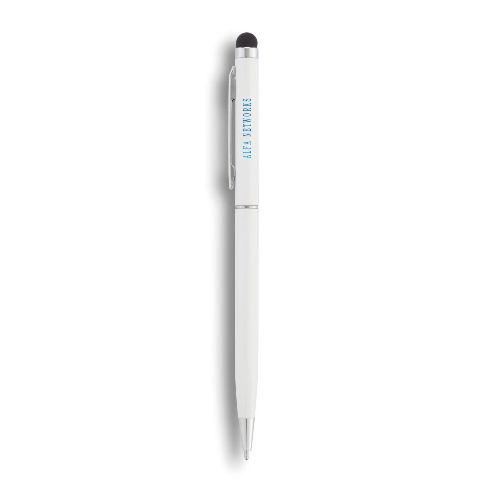 Cienki długopis, touch pen P610-623 biały