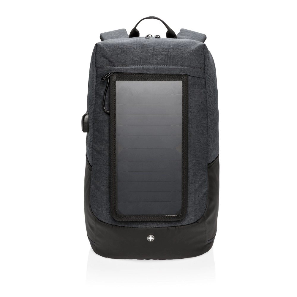 Plecak na laptopa 15,6, ładowarka słoneczna 7W Swiss Peak Eclipse P762-120 czarny
