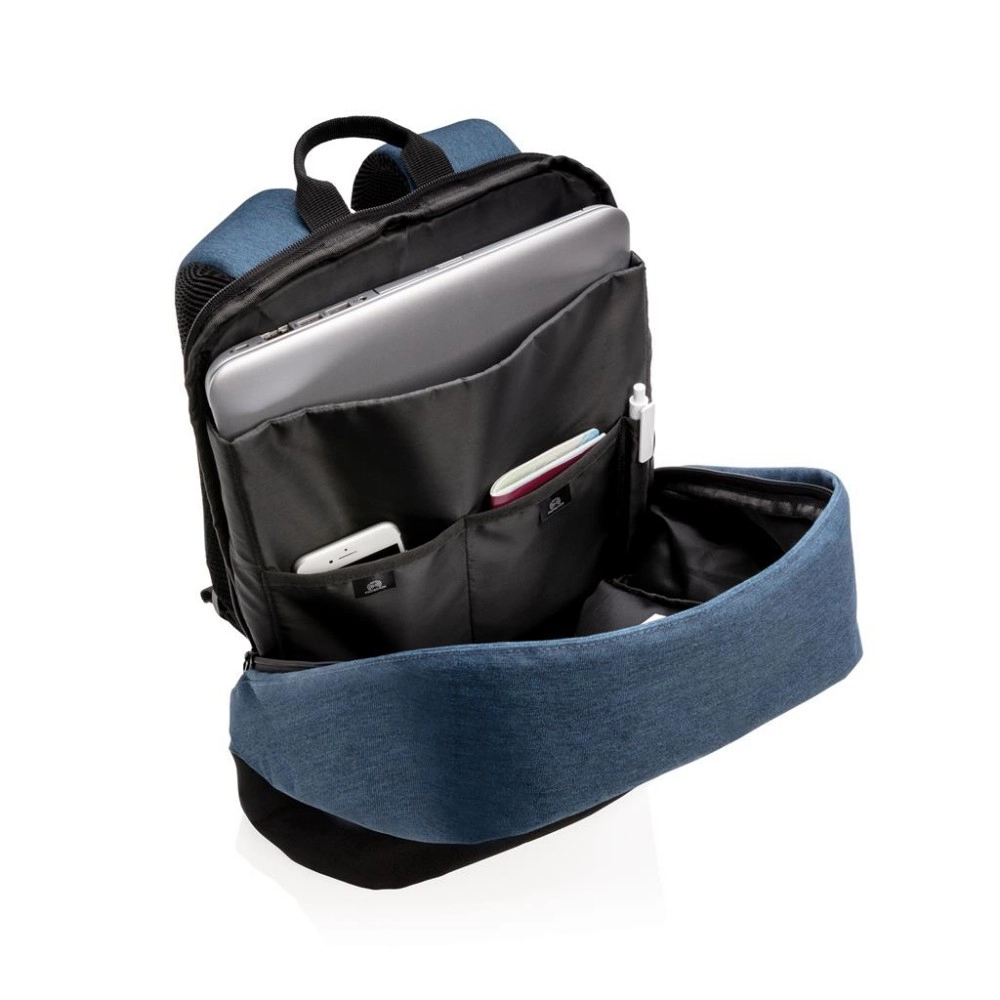 Plecak chroniący przed kieszonkowcami, plecak na laptopa P762-485 niebieski