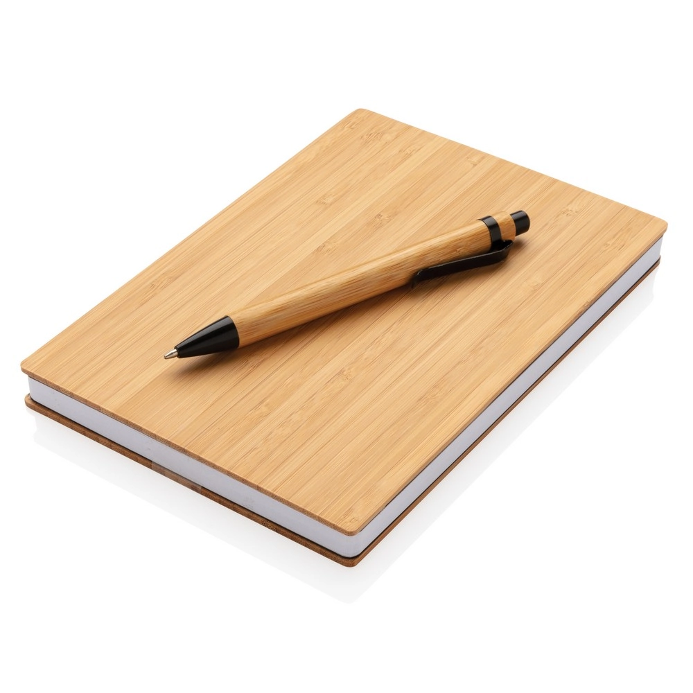 Bambusowy notatnik A5 z bambusowym długopisem P772-159