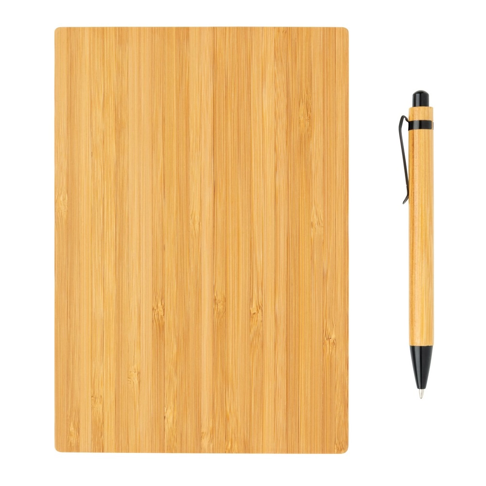 Bambusowy notatnik A5 z bambusowym długopisem P772-159