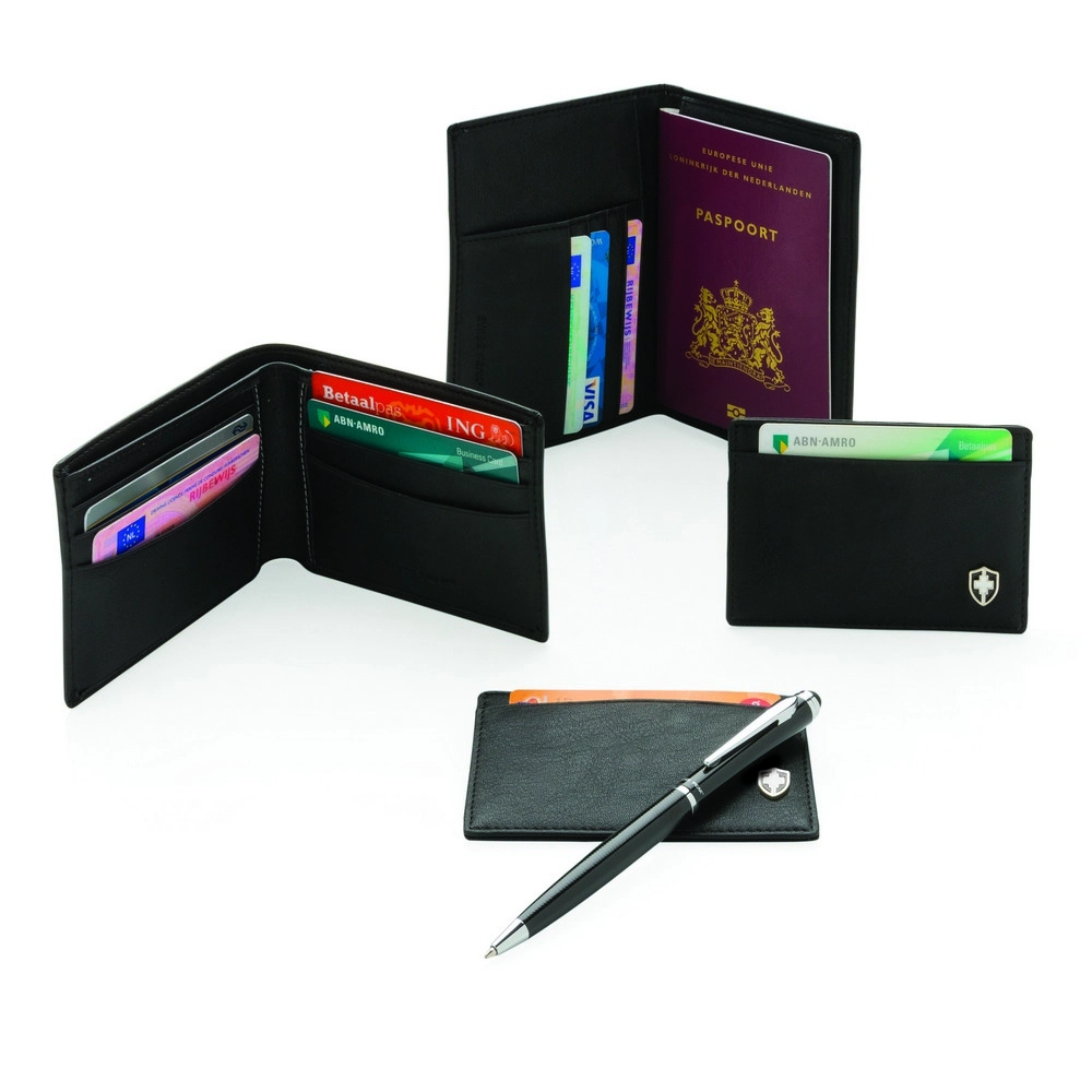 Etui na karty i długopis Swiss Peak, ochrona RFID P820-441 czarny