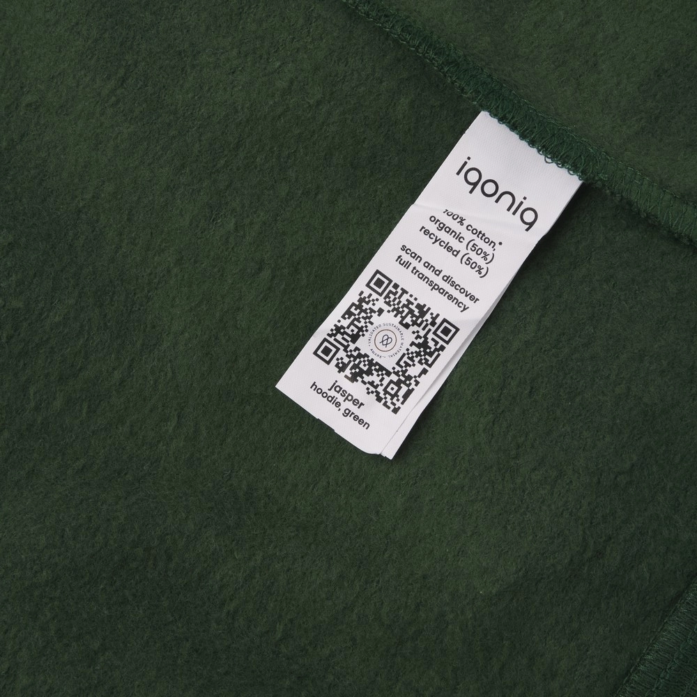 Bluza z kapturem z bawełny z recyklingu Iqoniq Jasper T9400-005-M